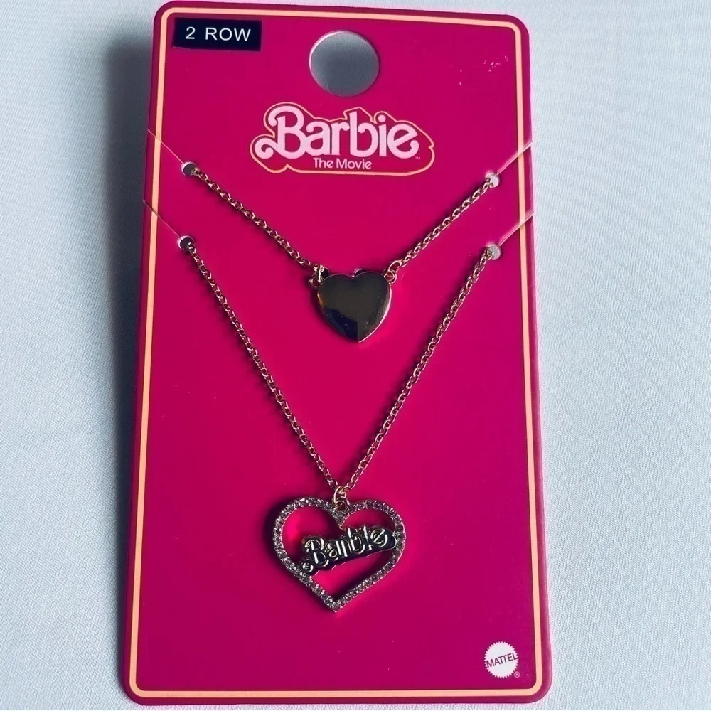 Barbie The Movie Layered Heart Necklace NWT